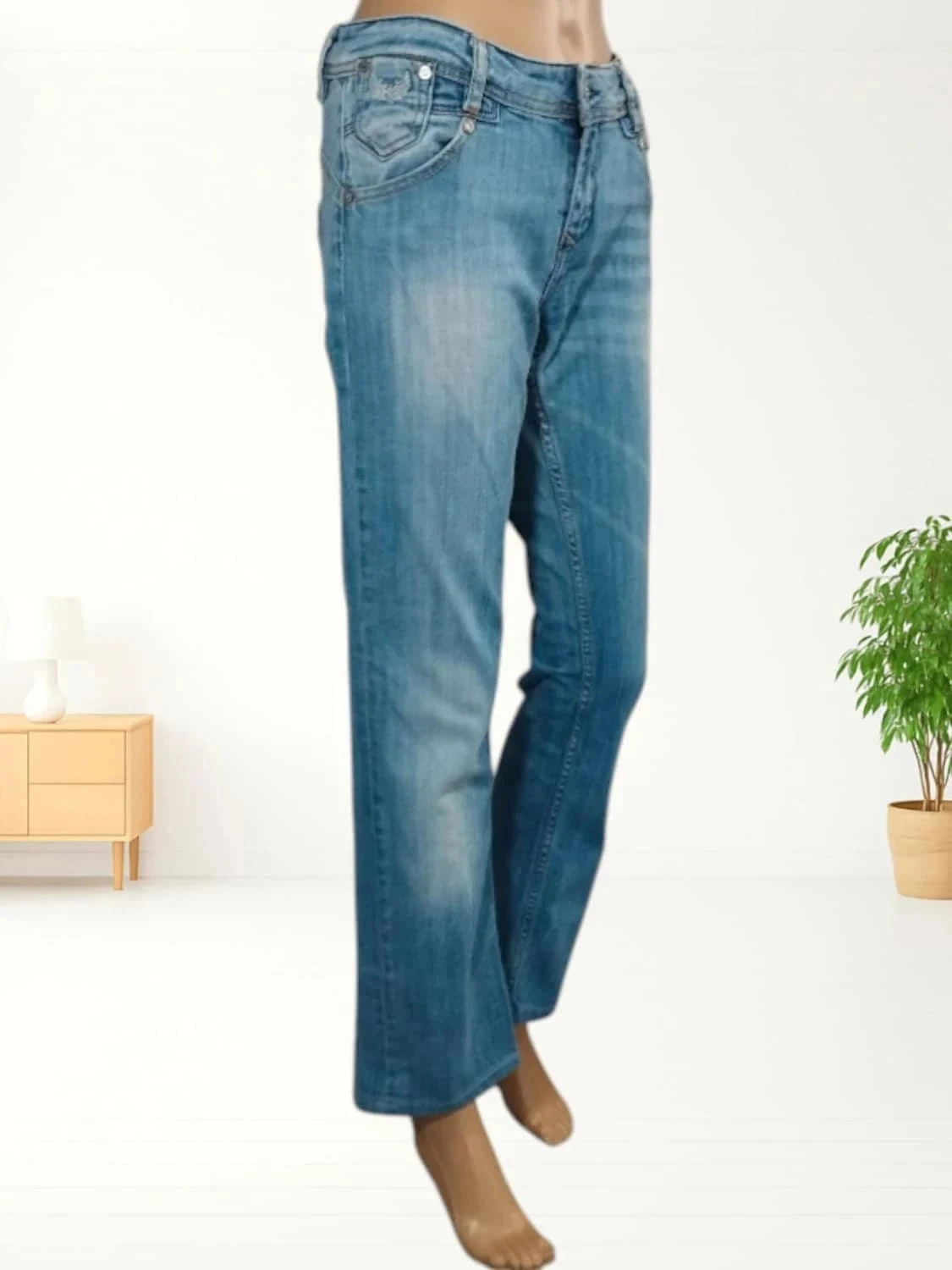 Vintage y2k Kaporal 5-jean - rechte pasvorm - lage taille - rekbaar - lichtblauw - – photo 7